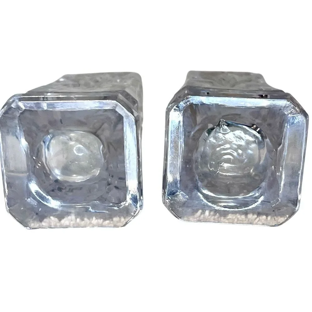 Vintage Bohemia Hand Made Glass Salt & Pepper Shakers Made in Czech Republic